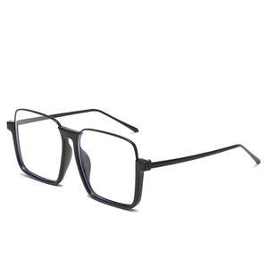 Gafas de sol extragrandes con bloqueo de luz azul para mujer, montura metálica, UV400, antirradiación, montura completa, lentes de PC tipo 3, gafas de sol. - Product Image 1