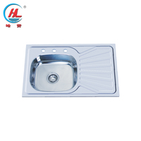 Lavabo de haute qualité à presser robuste bol unique évier de cuisine en acier inoxydable 201 304 avec panneau