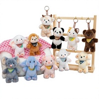 Porte-clés en peluche super doux style pâtisserie choux - Poupées animales parfumées (agneaux, bébés éléphants) en coton PP, décorations à suspendre pour voiture