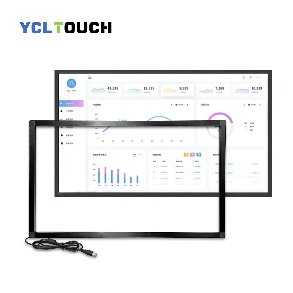 YCLTOUCH OEM/ODM 55 inch usb free drive support Palm erase and tiny writing multi touch infrared touch panel frame