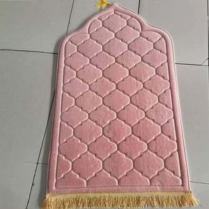 Tappetino da viaggio portatile con bussola Qibla impermeabile in poliestere Muslim Islam culto tappeto per uso domestico e moschea - Product Image 3