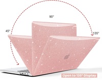 Anban Coque rigide en plastique pailletée or rose pour Mac Book Pro 13 pouces avec couverture de clavier et protection d'écran