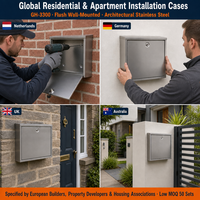 Boîte aux lettres extérieure en acier inoxydable 12L, murale, avec serrure à clé, antivol, pour projets immobiliers, collectivités, entrepreneurs, OEM, ODM