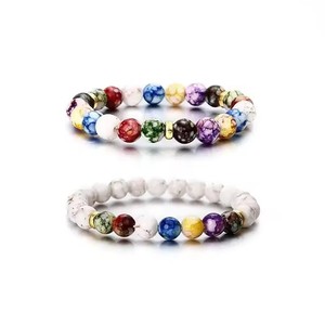 Bracelet en perles de pierre naturelle de 8 mm à 7 tours, vente en gros, bracelet de guérison, cadeau de yoga, personnalisable, tendance, unisexe - Product Image 4