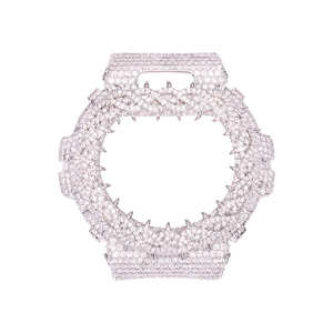 VVS Moissanite Iced Out Silver <strong>Watch</strong> Case Bezel Compatible with <strong>Casios</strong> <strong>G-Shocks</strong> DW6900 Luxury Diamond <strong>Watch</strong> Parts Wholesale - Product Image 1
