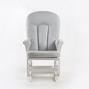 Chaise à bascule et pouf gris foncé en microfibre finition bois design contemporain pour meubles de salon à la maison - Product Image 5