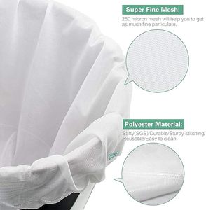 Sacs de brassage réutilisables (lot de 2) en maille fine 250 microns pour bière 5 gallons avec cordon de serrage pour presser le vin de fruits et filtrer le brassage en sac - Product Image 3