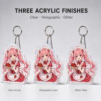 Porte-clés en acrylique Anime en gros, petits porte-clés en plastique, breloques de sac en acrylique pour les boutiques d'artistes, les conventions et les événements