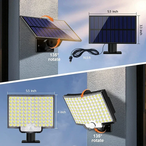 Reflector LED Impermeable con Sensor de Movimiento, Control Remoto, 3 Modos, para Patio, Garaje, Jardín, Luz Solar para Exteriores FX-SOSG014 - Product Image 3