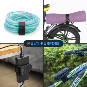 Customized Nylon+Polyester+rubber Hook and <strong>Loop</strong> <strong>Elastic</strong> <strong>Band</strong> Webbing Strap for Extension Cords, Hoses, Bike, Pant Garters - Product Image 6