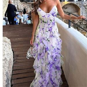 Abiti da sera lunghi con volant da donna senza spalline senza schienale <span class=keywords><strong>Organza</strong></span> Chiffon alla moda - Product Image 5