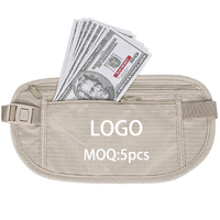 Ceinture porte-monnaie en nylon, sac banane dissimulé pour femmes et hommes, sac de taille antivol à porter sous les vêtements avec boucle réglable pour le voyage