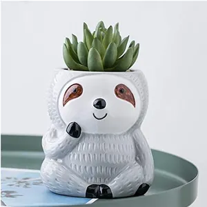 Wholesale Ceramic Sloth Shaped Flower Pots Creative Porcelain Pots Indoor Decoration