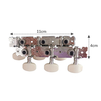 HUASHENG Sliver Chrome Finish Metal Plastic Electric Guitar Tuning Pegs Premium Quality 2 Piece Machine Heads Bass Accessories