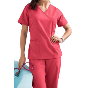Women Scrub Set Moisture Wicking Split Design Hospital Uniforms Pink Size S XXL - Product Image 2