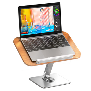 YD-10 Supporto per Laptop in Legno Naturale Massiccio, Rotazione <span class=keywords><strong>a</strong></span> 360°, Altezza Regolabile, Supporto da Scrivania per Tablet e Libri, Robusto e Stabile, Nuovo - Product Image 6