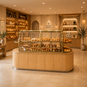 Vetrina Espositiva per Pasticceria Personalizzata, Ecologica, Resistente, Impermeabile, con Illuminazione LED, Autoportante, per Caffetterie e Negozi di Lusso - Product Image 2