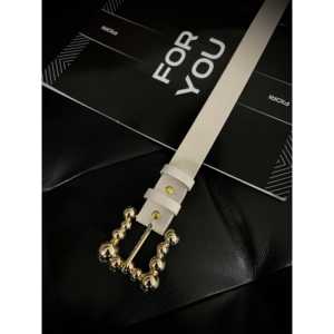 Ceinture pour femme Fiori Bubble Gold Buckle, ceinture décontractée solide avec boucle à ardillon, design 3D, cuir véritable - Product Image 2