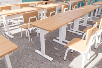 Meubles de classe scolaire, bureaux d'étudiant avec télécommande, bureau d'étude électrique réglable en hauteur
