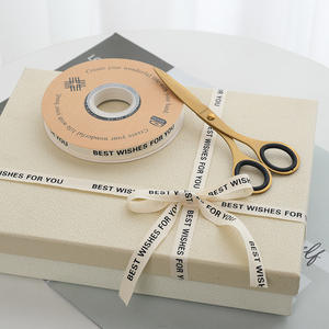 ギフトやブーケ用にカスタムプリントされた0.5インチコットンカスタムリボンロール高密度天然オーガニックコットンリボン - Product Image 2