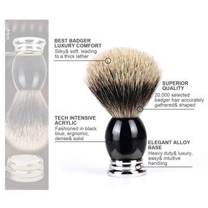 Brosse de rasage de barbe à poils personnalisés pour hommes en bois naturel et écologique de haute qualité - Product Image 3