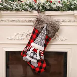 TC nouveau Style noël 3d 48*28cm Couple Gnome poupée Plaid bas de noël décorations décorations à la main pour les vacances déco - Product Image 6