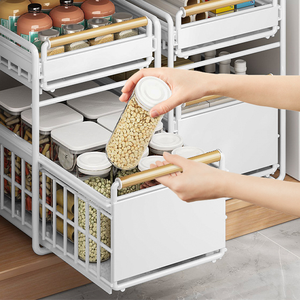 מדף אחסון בקומה השנייה, חוט נמשך מהכיור, סל אחסון למטבח, ארונות ואחסון - Product Image 3