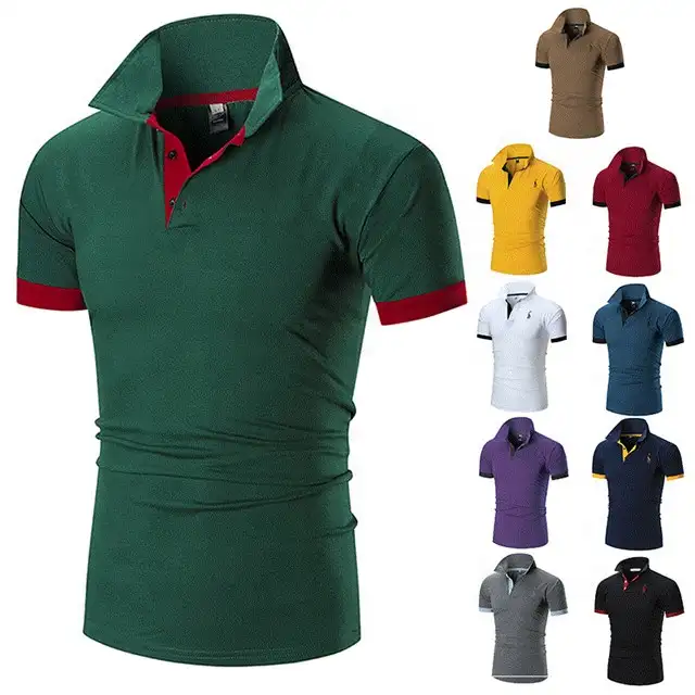 Polo con bottoni manica corta 100 cotone Sports Club camicie per uomo t-shirt da Golf