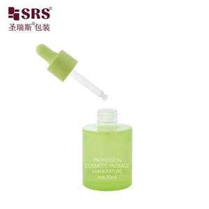 Botella de vidrio pesado de <span class=keywords><strong>color</strong></span> gelatina Rosa verde oliva <span class=keywords><strong>pastel</strong></span> con revestimiento personalizado vacío con cuello de plástico pipeta - Product Image 2