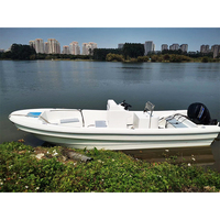 Bote de Pesca de Fibra de Vidrio, Dinghy Pequeño de 23 pies (7 m) con Techo Rígido en Venta