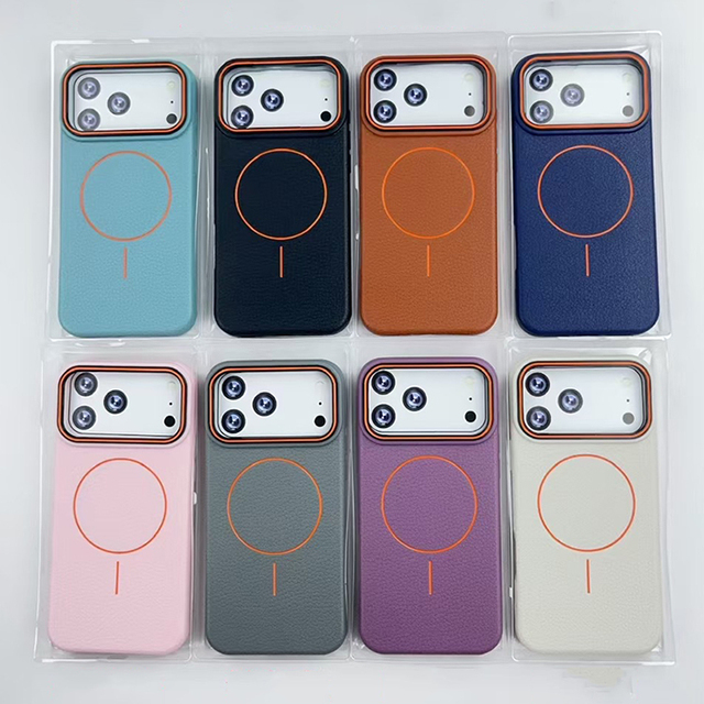 Cheap factory price for iphone 17 air case wholesale,soft fiber lining protector for iPhone 17 pro max leather magnetic case