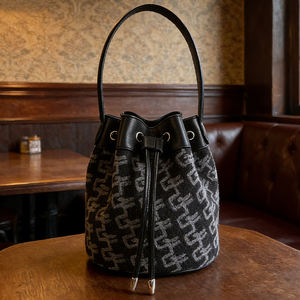 Bolso de moda tipo cubo mini para mujer, con cordón, casual, pequeño, de hombro, con asa superior - Product Image 2