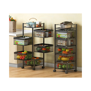 Étagère de rangement rotative en métal à 5 niveaux pour légumes et fruits, prix usine OEM/ODM, montage facile EDPRMS000 - Product Image 1