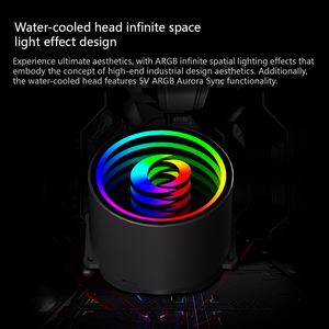 Refroidisseur de processeur AIO Zeromaster 360 <span class=keywords><strong>RGB</strong></span> S360 3 broches 120 mm <span class=keywords><strong>F120</strong></span> <span class=keywords><strong>RGB</strong></span> Core personnalisable avec écran LCD 1,54 pouces, boîtier d'ordinateur en aluminium haute performance - Product Image 2