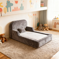 Soporte ODM OEM, Cama Sofá Infantil Moderna y Minimalista, Estructura de Espuma, Cabecera de Tela Suave, Base Ancha, para Uso en Escuelas, Apartamentos y Dormitorios
