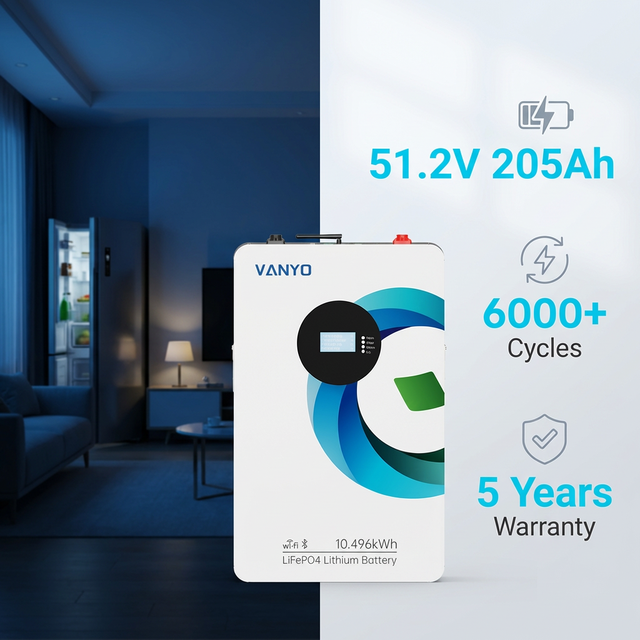 205Ah Wall Mount Home Lifepo4 Lithium Battery 200ah 51.2v Powerwall 10kwh Energy Storage Battery IP20 Protect