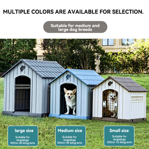 Niches d'extérieur isolées en plastique résistant aux intempéries pour grands chiens, abri robuste pour animaux <span class=keywords><strong>de</strong></span> compagnie OEM avec trou d'arbre - Vente en gros - Product Image 4
