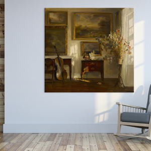 Vintage Cello Canvas Art Print: Rustic Classical Still Life,<b>WRAPPED</b> CANVAS - Product Image 3