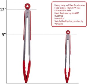 Silicone Food Tong Stainless Steel Kitchen Tongs Silicone Non-stick Cooking <b>Clip</b> <b>Clamp</b> BBQ Salad Tools Grill Kitchen Accessories - Product Image 4