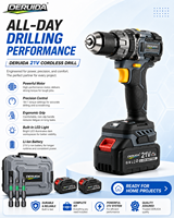 DERUIDA Perceuse à percussion sans fil 13 mm, batterie lithium rechargeable, 150 Nm, pour bricolage et usage industriel, personnalisable OEM
