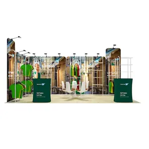 展台20英尺x 10英尺，用于贸易展览铝张力织物背景墙展览博览会展台贸易展览展台服装