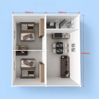 Maison conteneur préfabriquée en panneaux sandwich de 20 pieds, assemblage rapide, unité modulaire multi-usage pour bureau et logement