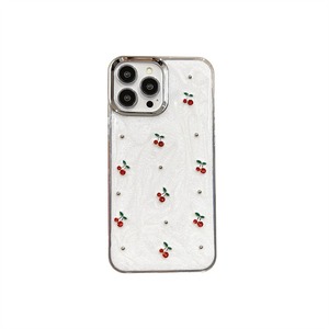Nuova Custodia Protettiva di Lusso con Ciliegie Rosse 3D in Strass per <span class=keywords><strong>iPhone</strong></span> 17 16 15 <span class=keywords><strong>Pro</strong></span> Max 14 Plus 13, alla Moda per Donna - Product Image 6