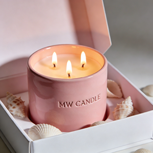 Bougie parfumée en céramique MW CANDLE, cire de soja, aromathérapie, design minimaliste, multicolores, décoration d'intérieur, durée de combustion de 20 à 40 heures - Product Image 2