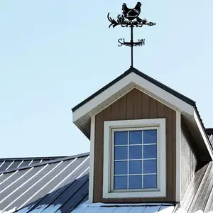 Hen Gras Metall Wetterseite Schmiedeeisen Windrichtungsschilder im Freien Bauernhaus-Dach Gartendekoration hohle Windrichtung