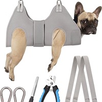 Harnais hamac respirant pour toilettage canin, sac de contention pour animaux de compagnie pour la coupe des ongles, le toilettage et le lavage des chiens de taille moyenne à grande