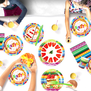 <strong>Mexican</strong> Guitar Valentine's Day Easter <strong>Party</strong> <strong>Supplies</strong> Set Disposable Paper Cutlery Desert Cowboy Decorative Colorful Napkin - Product Image 6