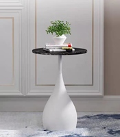 Table d'appoint en marbre Table basse Meubles de salon en métal Lumière de luxe Petite table moderne en acier inoxydable de haute qualité