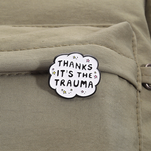 Gracias, es el Pin esmaltado de <span class=keywords><strong>Trauma</strong></span>, broche de cita divertida, insignia de estrellas y nubes, regalo de joyería para amigos, venta al por mayor - Product Image 3