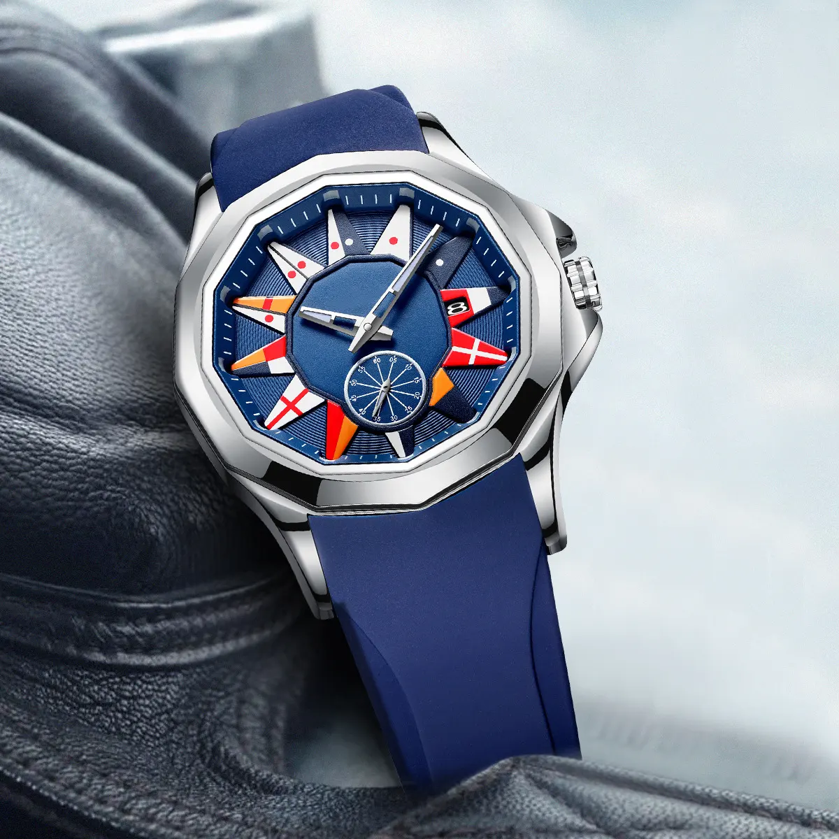 Topmerk Luxe Horloges Rvs Waterdichte Lichtgevende Date Week Sport Polshorloges Quartz Horloges Klok